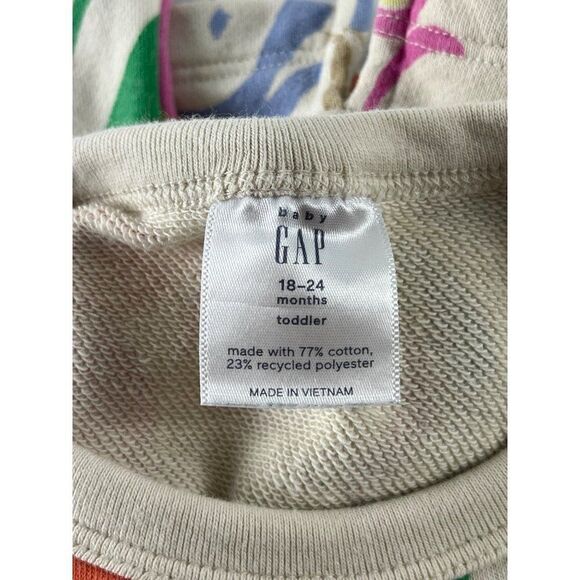 Baby Gap Kids Graphic Crew Neck Sweatshirt Multi Floral Girls Size 18-24 Months - Picture 4 of 6